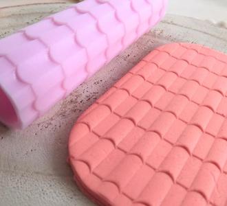 Roof Tiles Texture Roller for Polymer Clay | Seamless & Realistic Impressions
