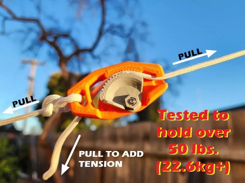 #0178 [UPDATED] Automatic Paracord Clothesline Tensioner (spring loaded, for 4mm cord)