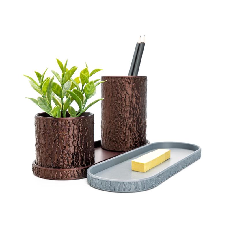 Tree Bark Desk Organizer