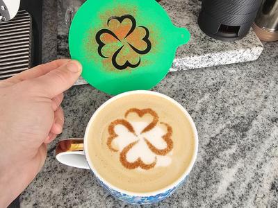 Perfect Shamrock 4 Leaf Clover Latte Art STencil