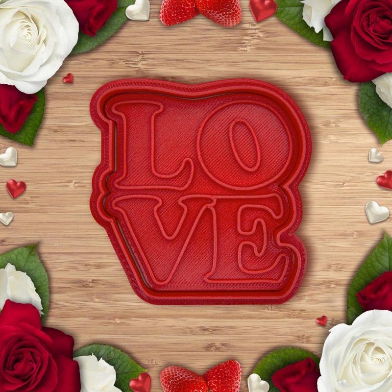 Valentine - LOVE sign cookie cutter / stamp