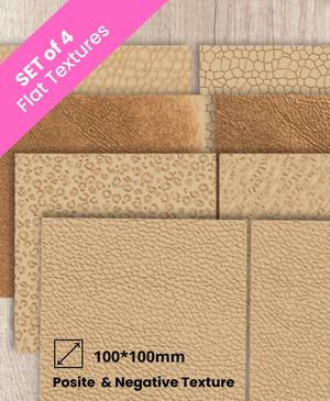 Flat Leather Textures for Polymer Clay | Set of 4 | Seamless & Realistic Impressions