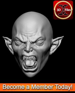 Female Vampire One Sixth Scale Action Figure Head Sculpt - 3D Print File STL