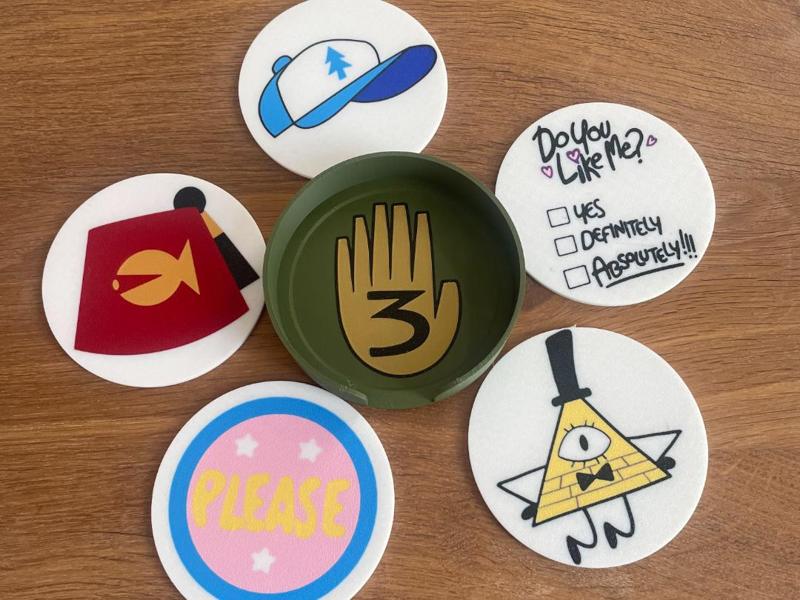Gravity Falls Coaster Set / 4 colors / Coffee