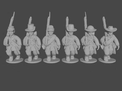 10-15mm American Civil War Infantry in Sack Coats Quick Marching Pose 2 UA-22