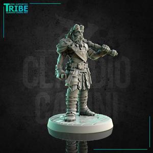 (0174) Male human tiefling firbolg half-orc elf  Artificer with a hammer and blacksmith's tools