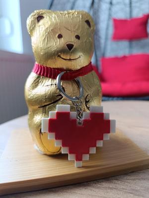 Pixel Heart Keychain
