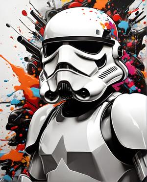 Stormtrooper Splatter Art (Fanart) - A HueForge and Leonardo AI Crafted Model