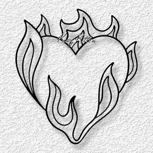 burning love heart wall art valentines day home decor