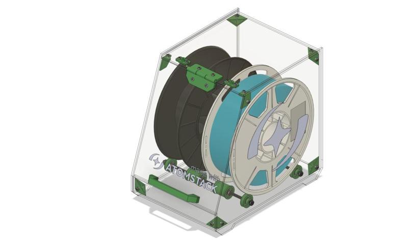 Compact and Modular Acrylic Filament Box for Double Spool Storage