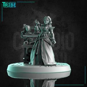 (0234) Female human elf tiefling half-orc firbolg merchant with cloth stall