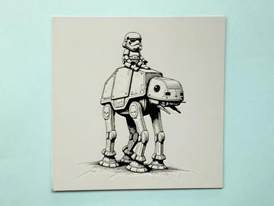 Star Wars_Stormtroopers Riding On AT-AT