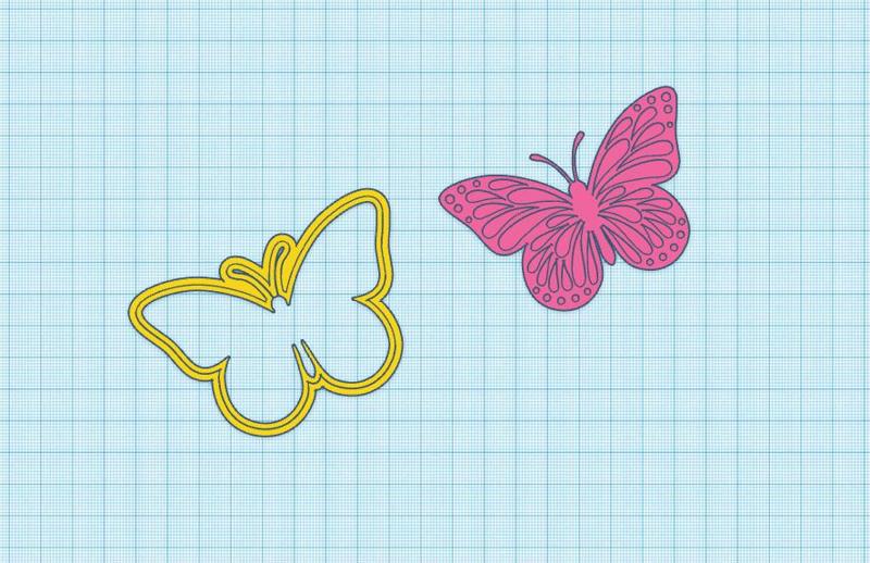 Cortante de galletitas mariposa con sello(butterfly cookie cutter)