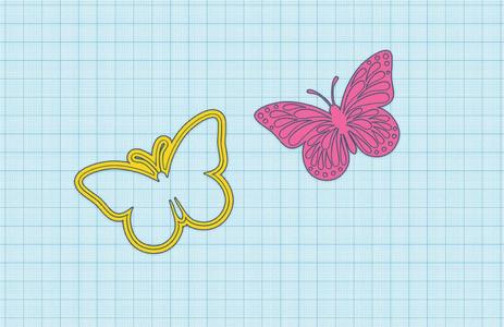 Cortante de galletitas mariposa con sello(butterfly cookie cutter)
