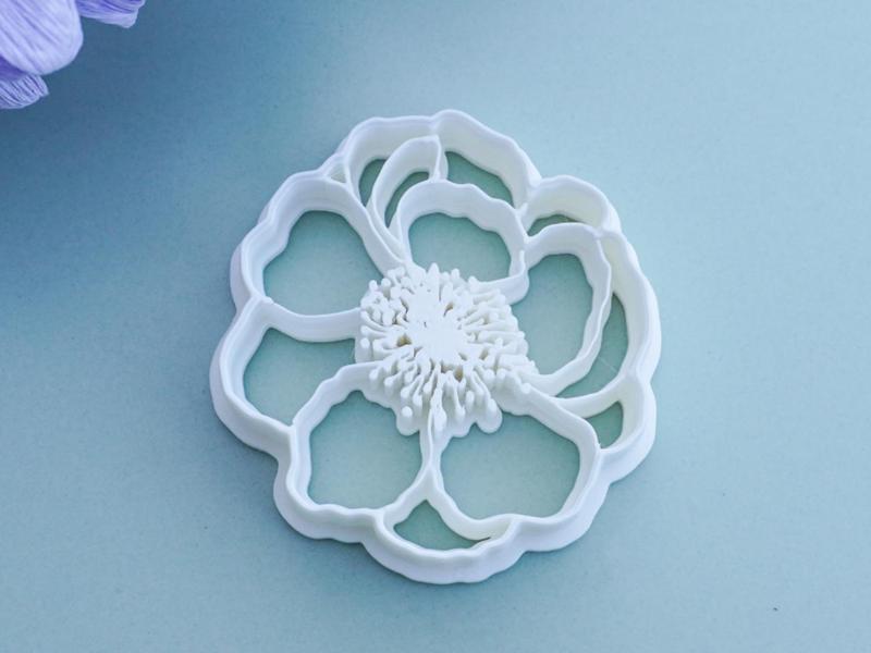 Peony Flower Clay Cutter For Earrings Necklaces