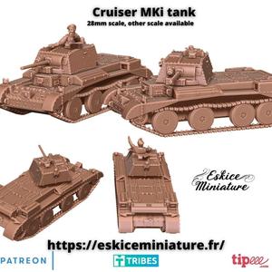 Cruiser MKI tank with pilot - 28mm