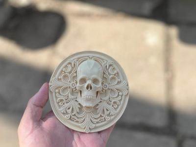 Skull gothic  art on wall 