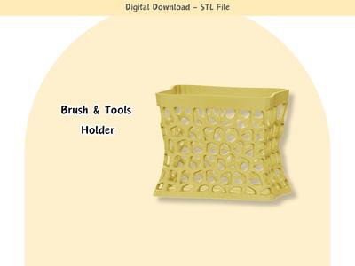 Brush and Tools Holder | Voronoi Style | Digital STL File | Clay Tools