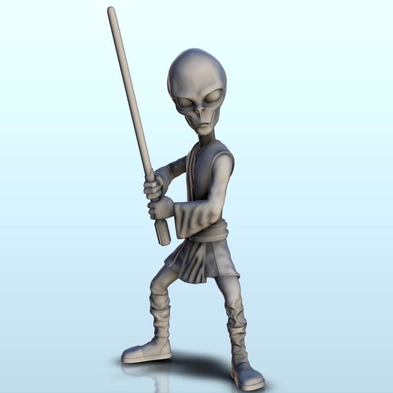 Alien master in position with sword (7) (+ pre-supported version & rounded base) - SF Warhordes ET extraterrest Confrontation