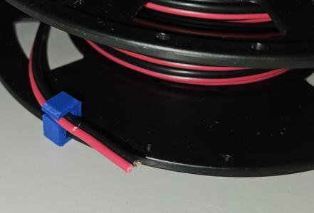 Cable reel wire clip for 2.2mm diameter wire.