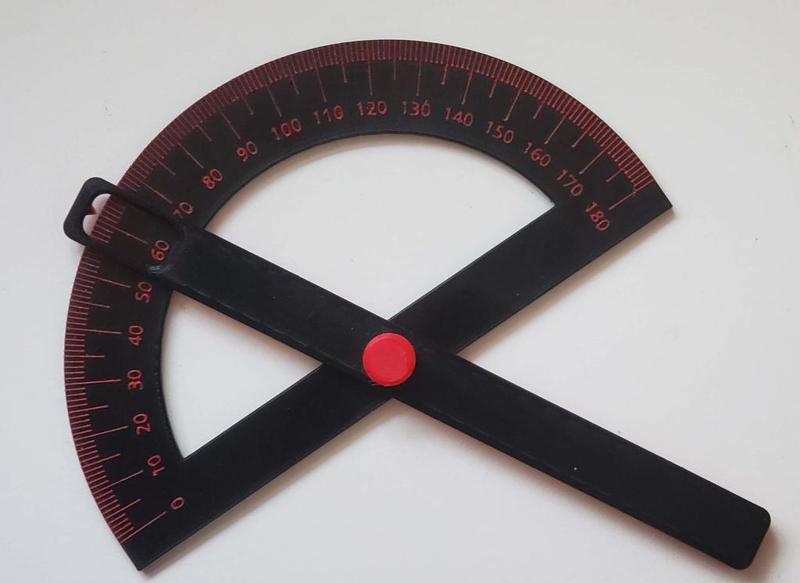 Protractor / Goniometer raised numbers, fully printed, no supports