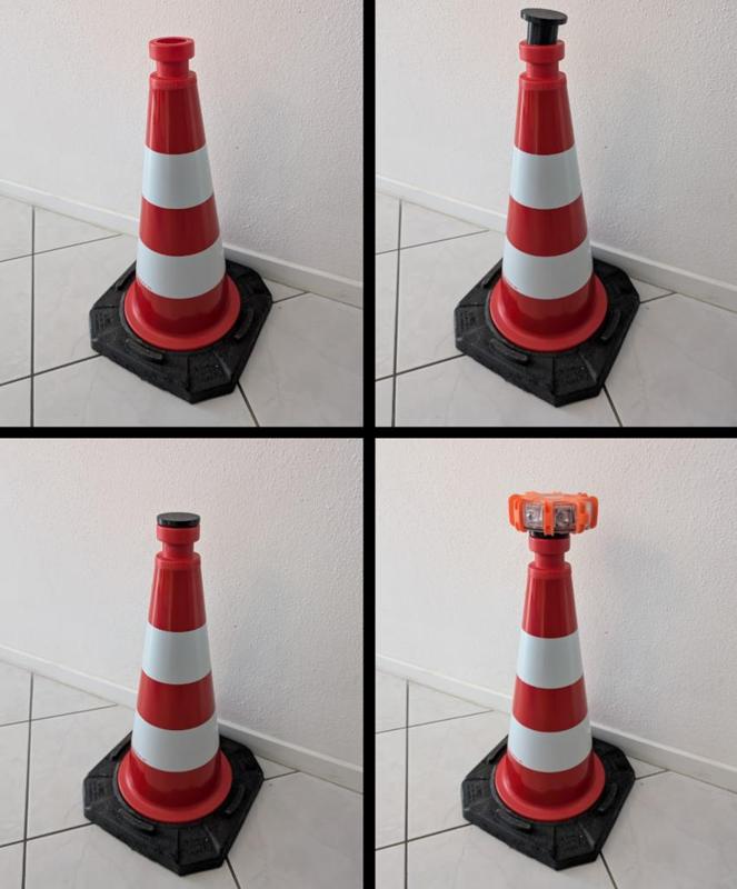 Halter für magnetische Warnleuchten für Pylonen