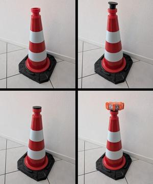 Halter für magnetische Warnleuchten für Pylonen