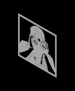 Person with Binoculars 2D Wall Art/Window Art - Digital STL & SVG Files for 3D Printing and Laser Cu