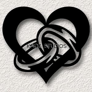 heart with wedding wall decor rings engagement bands wall art valentines day decoration