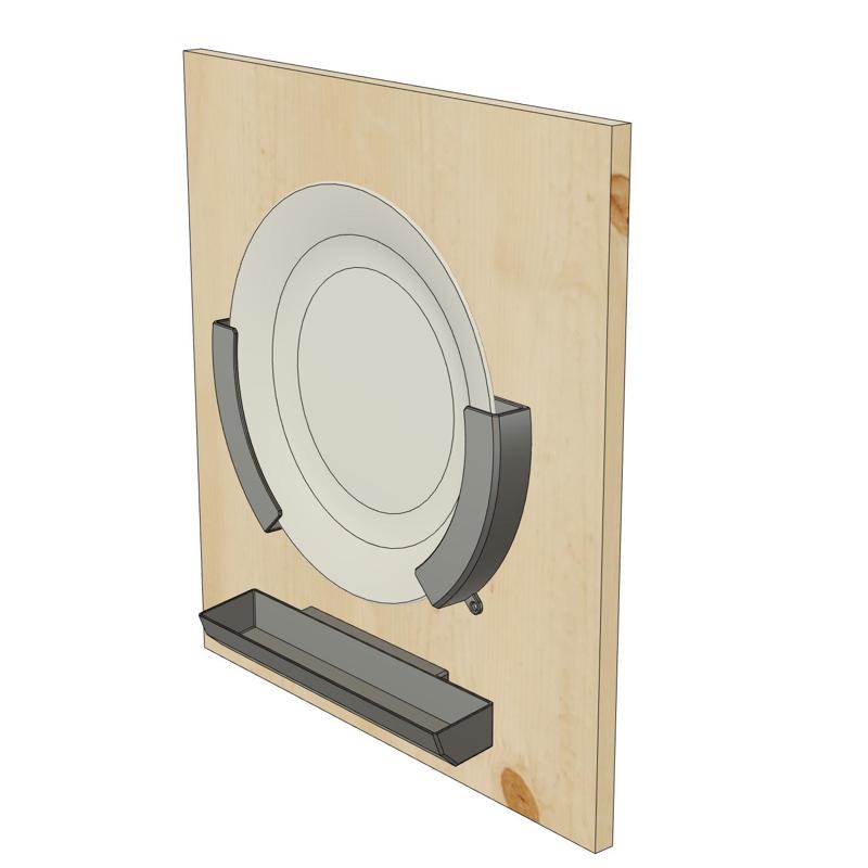 Support for plate or pot lid & cuttlery box