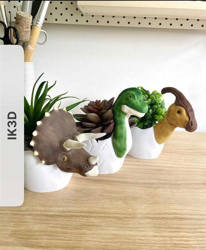 Dinosaur Egg Planters by IK3D