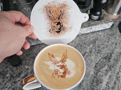 Perfect All Might Latte Art Stencil