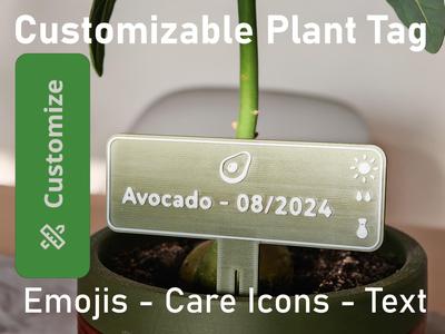 Parametric Plant Tag Generator - Emojis and more