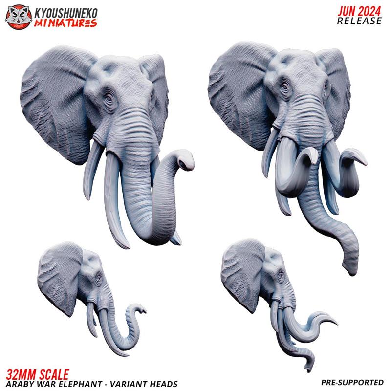 Araby War Elephant Variant Heads