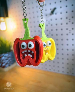 Screaming Bell Peppers Keychains