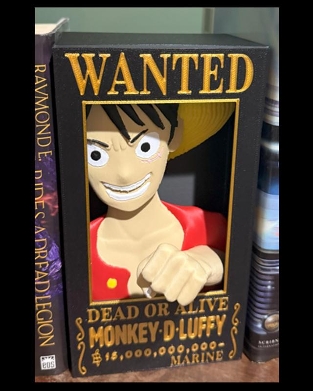 One Piece Anime - Monkey D Luffy Wanted Poster 3D Book Nook -Christmas Gift Idea