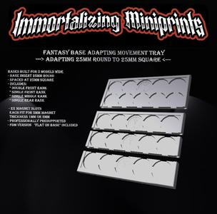 Base Adapting Movement Tray 25mm Round to 25mm Square 5x