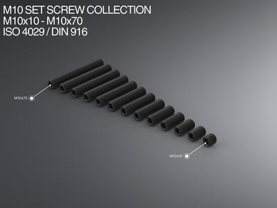 M10 Set Screw Collection M10x10-M10x70 ISO 4029 / DIN 916