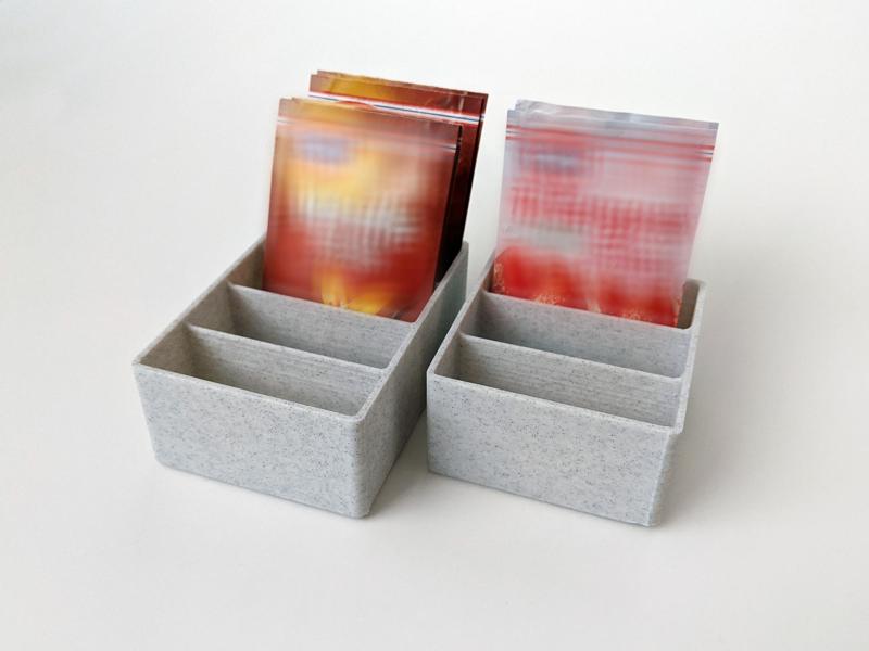 Improved kitchen packet / sachet organizer (multiple sizes)