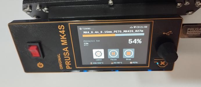 Vylepšený plochý xLCD kryt pro Prusa MK4S / Improved flat xLCD cover for Prusa MK4S