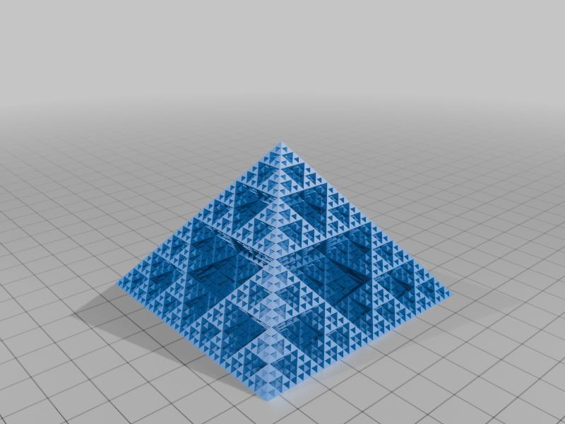 Sierpiński 2^5 Pyramid with Consensus Angle 51.843°, Base 72.0225 mm, Ratio 11/7, Offset 0.1