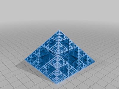 Sierpiński 2^5 Pyramid with Consensus Angle 51.843°, Base 72.0225 mm, Ratio 11/7, Offset 0.1