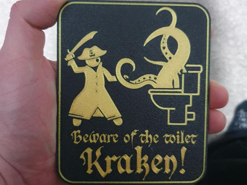 Beware the Toilet Kraken Pirate Themed Door Sign