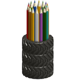 Terrain tire pencil holder