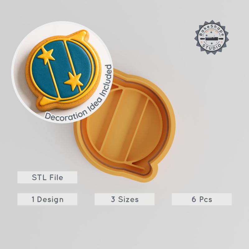 Punarvasu Nakshatra Shape Cutter & Stamp, Cookie & Fondant Design, 6-Piece Set, Vedic Astrology Star PRODUCT_1079