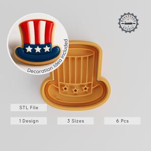 Hat Shape Cutter & Stamp Set, Perfect for Cookies & Fondant, 6 Pieces, Fashion Cap, Baseball & Cowboy Design PRODUCT_2831