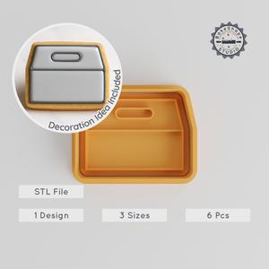 Box Shape Cutter & Stamp, Perfect for Cookies & Fondant, 6-Piece Set, S/M/L Sizes PRODUCT_568