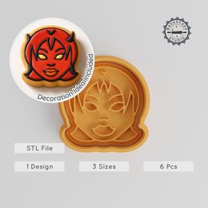 Demon Girl Cookie Cutter & Stamp Set, Spooky Halloween Spirit, Horror Baking Tool for Fondant, 6 Pieces in S/M/L Sizes PRODUCT_982
