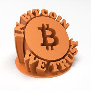 Sculpture de Bureau "In Bitcoin We Trust" – Manifeste 3D