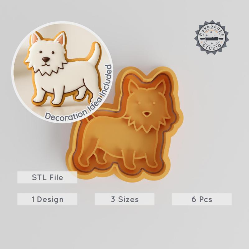 West Highland White Terrier Cookie Cutter & Stamp Set, Dog Shape, Perfect for Cookies & Fondant, 3 Sizes PRODUCT_279